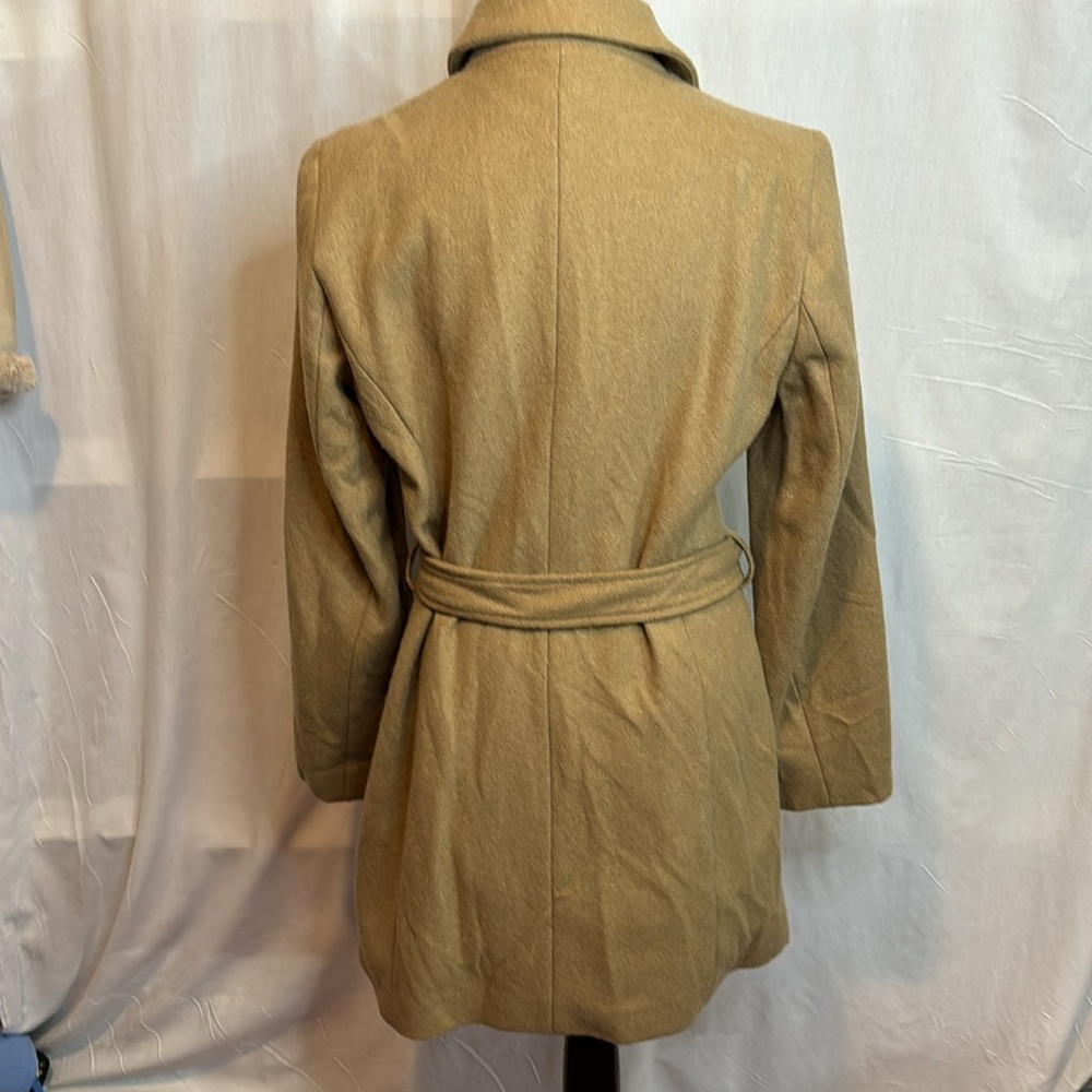 Women's Tan Belted Coat - Picture 7 of 12